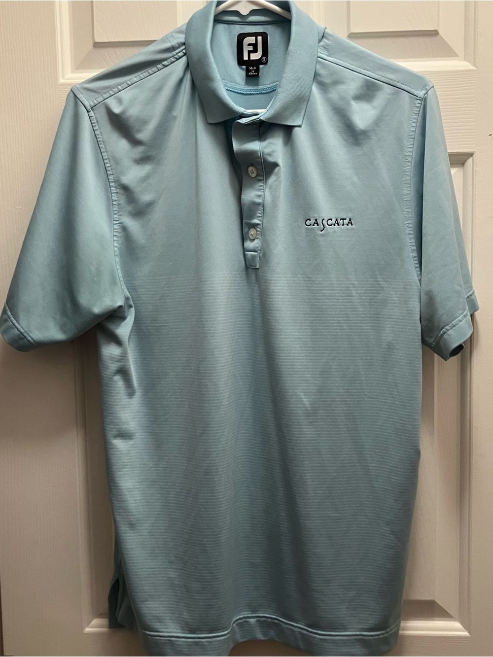 FootJoy FJ Golf Men's Small Light Blue Cascata Golf Club Boulder City Polo Shirt